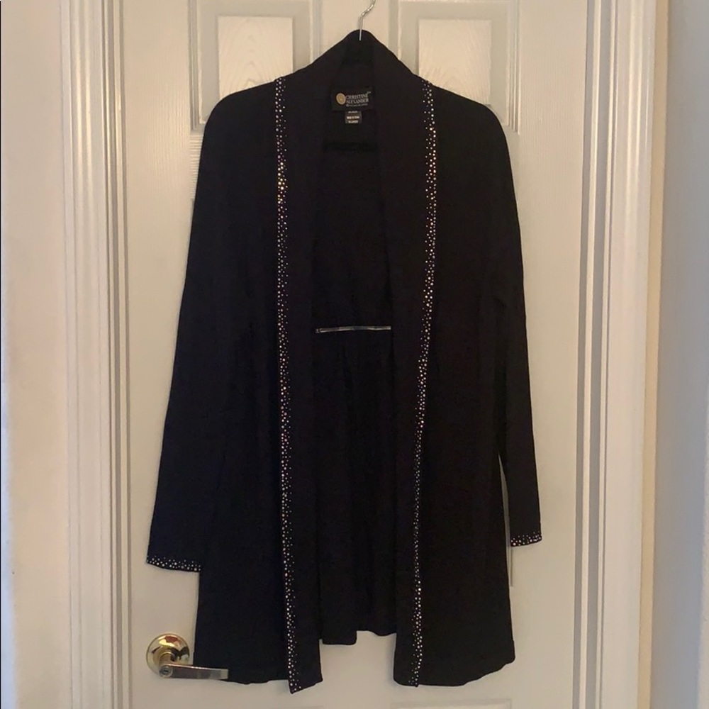 Black long sleeve Christine Alexander cardigan